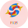 Abstract Pisces Zodiac Sign On Pink Sticker