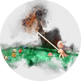 Abstract Playing Pool Sticker