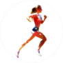 Abstract Polygonal Running Woman Sticker