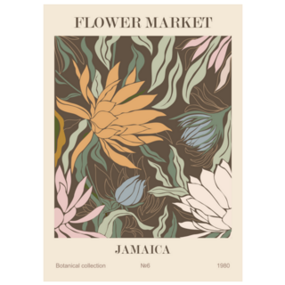 Abstract Poster Flower Market Jamaica Sticker