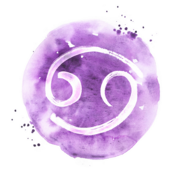 Abstract Purple Illustration Of Zodiac Cancer Sign Sticker