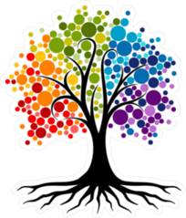 Abstract Rainbow Tree Sticker