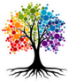 Abstract Rainbow Tree Sticker