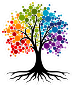 Abstract Rainbow Tree Sticker