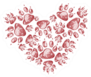 Abstract Red Heart Red Paw Prints Sticker