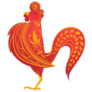 Abstract Red Rooster Decorative Sticker
