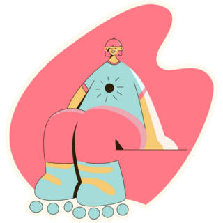 Abstract Rollerblading Sticker