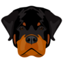 Abstract Rottweiler Head Sticker