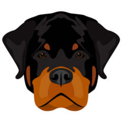 Abstract Rottweiler Head Sticker