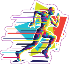 Abstract Running Man Sticker