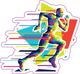 Abstract Running Man Sticker