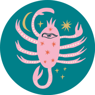 Abstract Scorpio Sign Space & Stars Boho Sticker