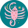 Abstract Scorpio Sign Space & Stars Boho Sticker