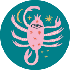 Abstract Scorpio Sign Space & Stars Boho Sticker