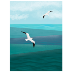 Abstract Seagull Flying Sticker