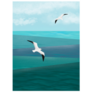 Abstract Seagull Flying Sticker