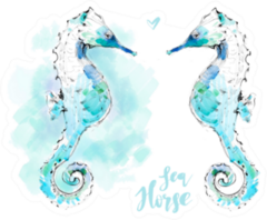 Abstract Seahorse With Lettering Sticker