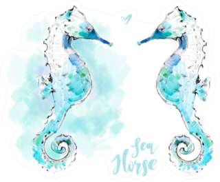Abstract Seahorse With Lettering Sticker