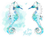 Abstract Seahorse With Lettering Sticker