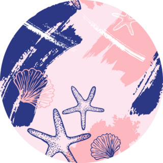 Abstract Seamless Pattern With Hand Drawn Starfish Sticker