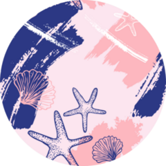 Abstract Seamless Pattern With Hand Drawn Starfish Sticker