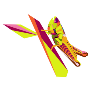 Abstract Style Color Pop Art Shape Grasshopper Sticker 
