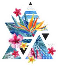 Abstract Summer Geometric Bird Of Paradise Sticker