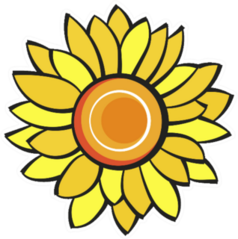 Abstract Sunflower On Black Sticker