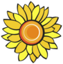 Abstract Sunflower On Black Sticker