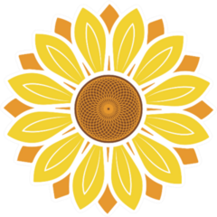Abstract Sunflower Sticker