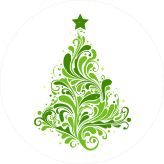 Abstract Swirls Christmas Tree Sticker