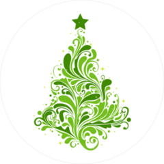 Abstract Swirls Christmas Tree Sticker