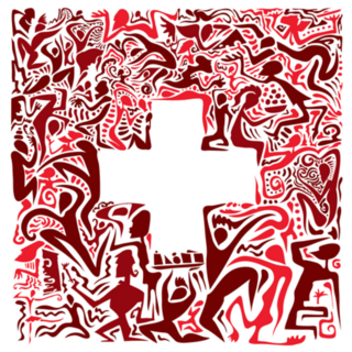 Abstract Swiss Flag Sticker