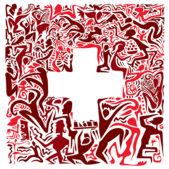 Abstract Swiss Flag Sticker