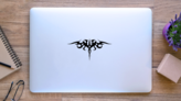 Abstract Tattoo Wings Sticker on a Laptop (New) example