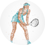 Abstract Tennis Player Of Colorful Circles Sticker