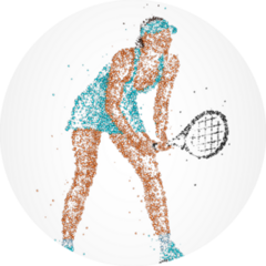 Abstract Tennis Player Of Colorful Circles Sticker