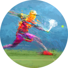 Abstract Tennis Player Painting Sticker