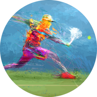Abstract Tennis Player Painting Sticker