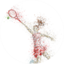 Abstract Tennis Player Sticker