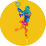 Abstract Tennis Player With A Racket Sticker
