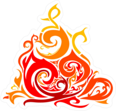 Abstract Tribal Flame Fire Sticker
