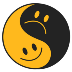 Abstract Trippy Yin Yang Smile Sticker