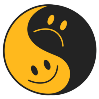 Abstract Trippy Yin Yang Smile Sticker