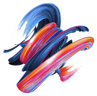 Abstract Twisted Brush Paint Splash Sticker