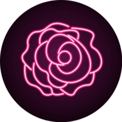 Abstract Type Of Carnation Flower Neon Icon Sticker