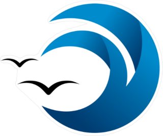 Abstract Water Splash and Seagulls Sticker