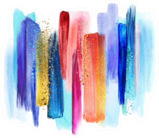 Abstract Watercolor Brush Strokes Sticker