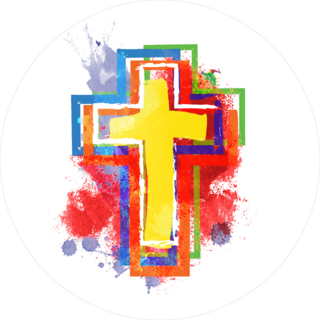Abstract Watercolor Christian Cross Sticker
