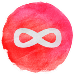 Abstract Watercolor Hand Paint Infinity Sign In Red Sticker